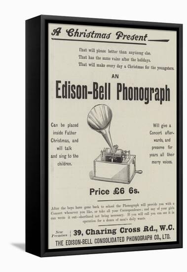 Advertisement, Edison-Bell Phonograph-null-Framed Stretched Canvas