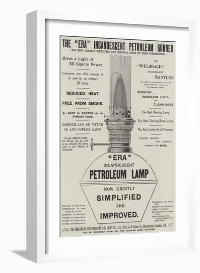 Advertisement, Era Incandescent Petroleum Burner-null-Framed Giclee Print