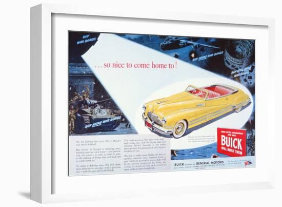 Advertisement for a Buick Motorcar, 1945-null-Framed Giclee Print