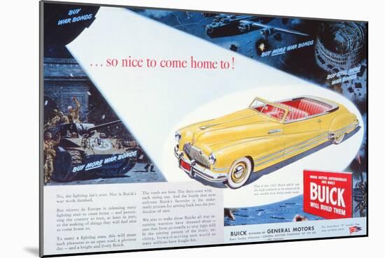 Advertisement for a Buick Motorcar, 1945-null-Mounted Giclee Print
