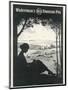 Advertisement for a Fountain Pen Featuring a Silhouette of a Woman Sitting Under a Tree Writing-null-Mounted Photographic Print