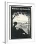 Advertisement for a Fountain Pen Featuring a Silhouette of a Woman Sitting Under a Tree Writing-null-Framed Photographic Print