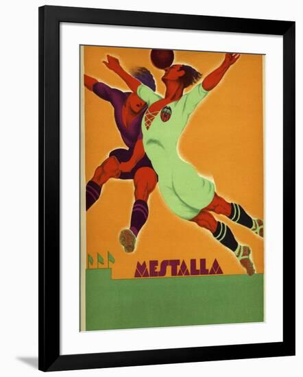 Advertisement for a Match Between Valencia and an English Team at the Mesta-Spanish School-Framed Premium Giclee Print