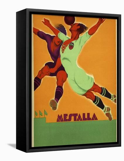 Advertisement for a Match Between Valencia and an English Team at the Mesta-Spanish School-Framed Stretched Canvas