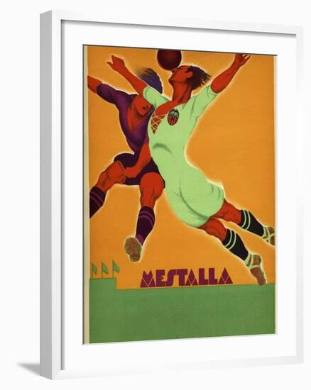 Advertisement for a Match Between Valencia and an English Team at the Mesta-Spanish School-Framed Giclee Print