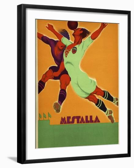 Advertisement for a Match Between Valencia and an English Team at the Mesta-Spanish School-Framed Giclee Print
