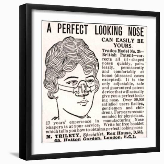 Advertisement for a 'Nose Shaper', 1900s-English School-Framed Giclee Print
