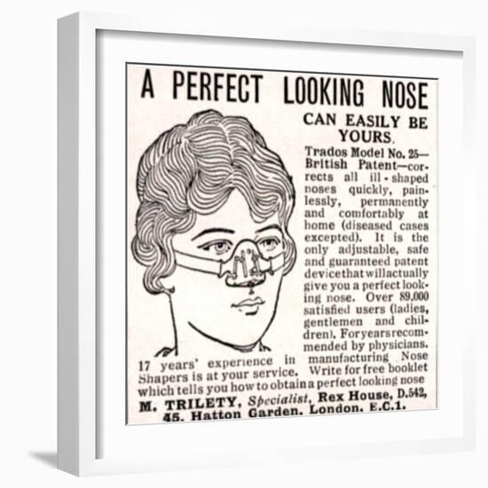 Advertisement for a 'Nose Shaper', 1900s-English School-Framed Giclee Print