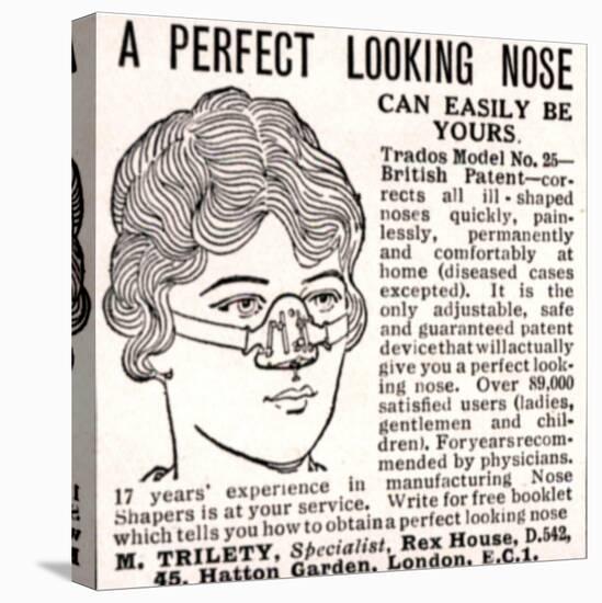 Advertisement for a 'Nose Shaper', 1900s-English School-Stretched Canvas