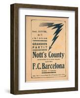Advertisement for an Exhibition Match Between Notts County and Barcelona-null-Framed Giclee Print