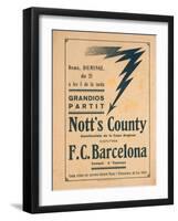 Advertisement for an Exhibition Match Between Notts County and Barcelona-null-Framed Giclee Print