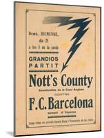 Advertisement for an Exhibition Match Between Notts County and Barcelona-null-Mounted Giclee Print