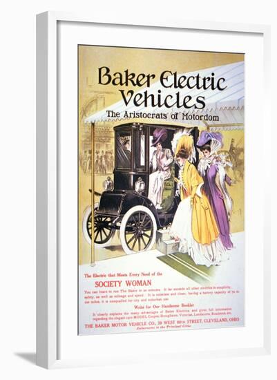 Advertisement for Baker Electric Motor Vehicles, 1909-null-Framed Giclee Print