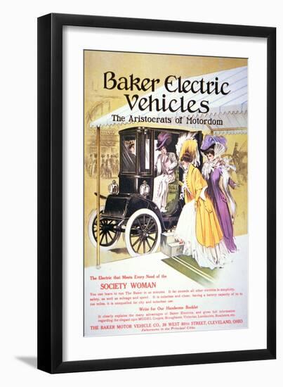 Advertisement for Baker Electric Motor Vehicles, 1909-null-Framed Giclee Print