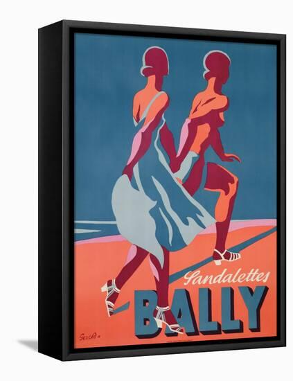 Advertisement for Bally Sandals, 1935 (Colour Litho)-Gerald-Framed Stretched Canvas