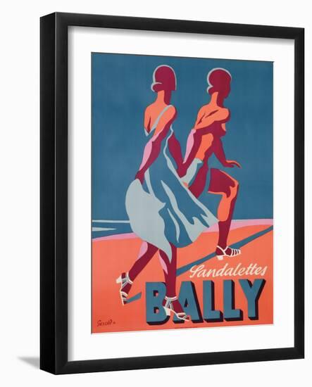 Advertisement for Bally Sandals, 1935 (Colour Litho)-Gerald-Framed Giclee Print