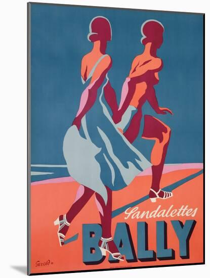Advertisement for Bally Sandals, 1935 (Colour Litho)-Gerald-Mounted Giclee Print