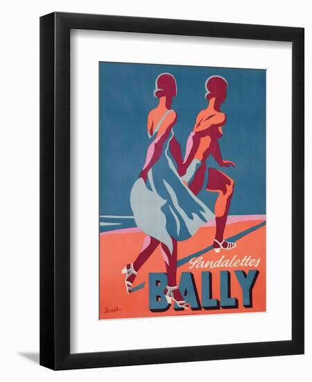 Advertisement for Bally Sandals, 1935 (Colour Litho)-Gerald-Framed Premium Giclee Print