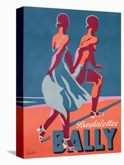 Advertisement for Bally Sandals, 1935 (Colour Litho)-Gerald-Stretched Canvas