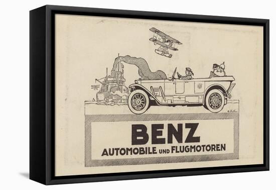 Advertisement for Benz Car and Aircraft Engines-null-Framed Stretched Canvas