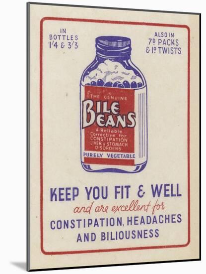 Advertisement for Bile Beans-null-Mounted Giclee Print