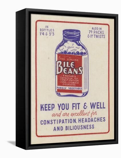 Advertisement for Bile Beans-null-Framed Stretched Canvas