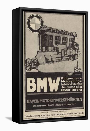 Advertisement for Bmw Engines-null-Framed Stretched Canvas