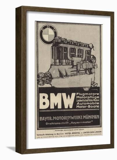 Advertisement for Bmw Engines-null-Framed Giclee Print