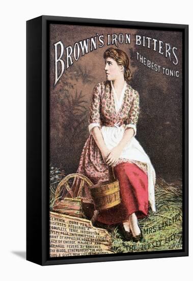 Advertisement for Browns Iron Bitters Tonic-null-Framed Stretched Canvas