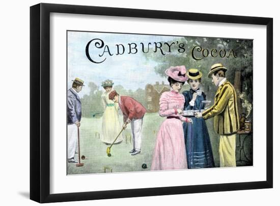 Advertisement for Cadbury's Cocoa, Showing a Croquet Game, c.1899-null-Framed Premium Giclee Print