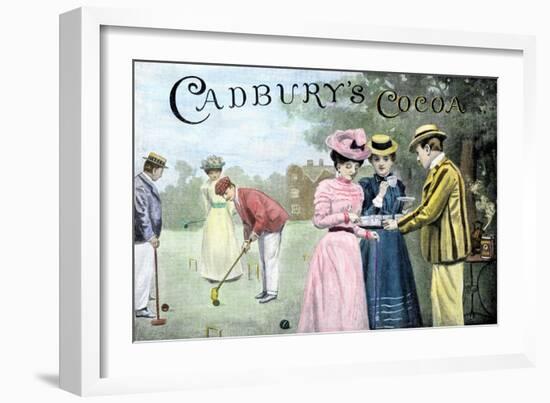 Advertisement for Cadbury's Cocoa, Showing a Croquet Game, c.1899-null-Framed Premium Giclee Print