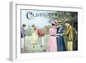 Advertisement for Cadbury's Cocoa, Showing a Croquet Game, c.1899-null-Framed Premium Giclee Print