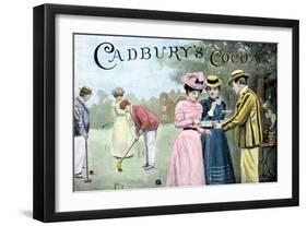 Advertisement for Cadbury's Cocoa, Showing a Croquet Game, c.1899-null-Framed Giclee Print