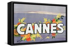 Advertisement for Cannes, Printed by Draeger, 1930 (Colour Litho)-Sem-Framed Stretched Canvas