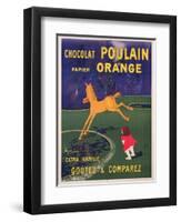 Advertisement for Chocolat Poulain Papier Orange, C. 1910-Leonetto Cappiello-Framed Premium Giclee Print