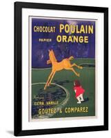 Advertisement for Chocolat Poulain Papier Orange, C. 1910-Leonetto Cappiello-Framed Giclee Print