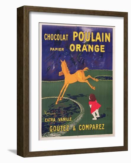 Advertisement for Chocolat Poulain Papier Orange, C. 1910-Leonetto Cappiello-Framed Giclee Print