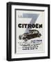 Advertisement for Citroen Motor Cars, 1934-null-Framed Giclee Print