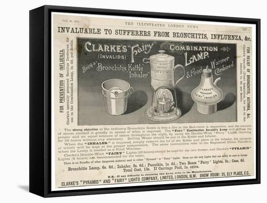 Advertisement for Clarke's "Fairy" Aid to the Treatment of Influenza and Bronchitis-null-Framed Stretched Canvas