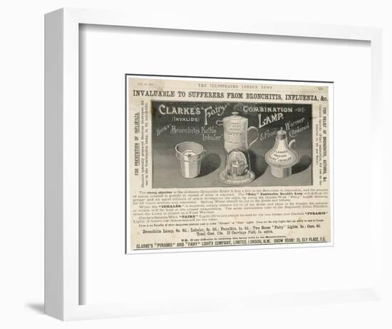 Advertisement for Clarke's "Fairy" Aid to the Treatment of Influenza and Bronchitis-null-Framed Art Print