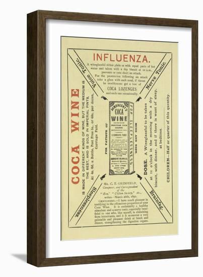 Advertisement For Coca Wine As a Health Drink-Isabella Beeton-Framed Giclee Print