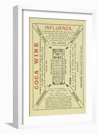 Advertisement For Coca Wine As a Health Drink-Isabella Beeton-Framed Giclee Print
