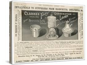 Advertisement for Combination Lamp, Treatment for Influenza-null-Stretched Canvas