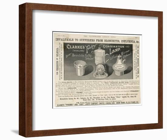 Advertisement for Combination Lamp, Treatment for Influenza-null-Framed Art Print