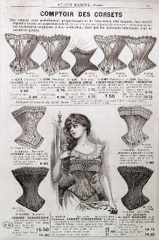Advertisement for Corsets and Undergarments, from the 'Bon Marche'  Department Store, Paris, C.1900' Giclee Print