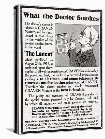 Advertisement for 'Craven Mixture Tobacco', 1910s-English School-Stretched Canvas