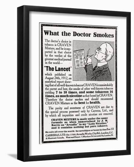 Advertisement for 'Craven Mixture Tobacco', 1910s-English School-Framed Giclee Print