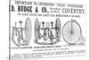 Advertisement for Cycles and Tricycles by D. Rudge and Co-null-Stretched Canvas