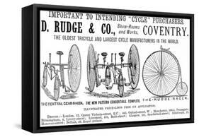 Advertisement for Cycles and Tricycles by D. Rudge and Co-null-Framed Stretched Canvas