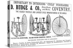 Advertisement for Cycles and Tricycles by D. Rudge and Co-null-Stretched Canvas